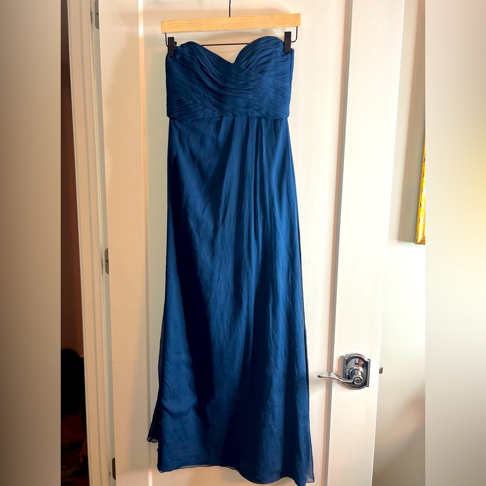 Strapless silk sheer dress